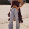 Ruffled Irregular Hem Halter Top