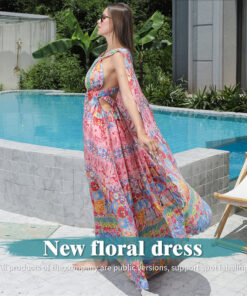 Women's Floral Style Large Hem Dress