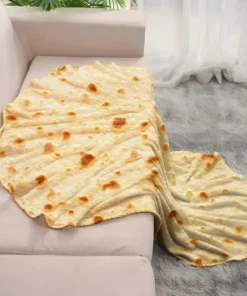 Multi-size Funny Round Corn Tortilla Blanket Soft Warm Throw Blanket for Sofa, Office, Bed, Camping Traveling Flannel Blankets
