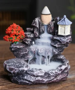 Backflow Incense Holder Waterfall Incense Burner Home Decor Aromatherapy Ornament Incense Cones with Backflow Incense Cones
