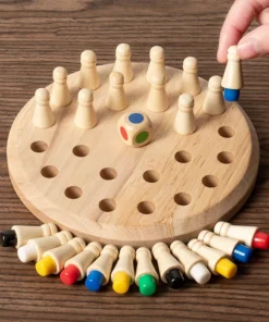 Wooden Memory Match Stick Chess Color Game Board Puzzles Montessori Educational Toy Cognitive Ability Learning Toys For Children