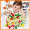 Montessori Toys for Baby Boys Girls1 2 3 4Year Wooden Puzzle Carrot Harvest Toy Game Shape Sorting Educational Toys for Children