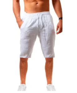 New Men's Cotton Linen Shorts Pants Male Summer Breathable Solid Color Linen Trousers Fitness Streetwear S-3XL